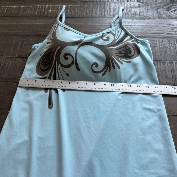 Athleta Spaghetti Straps Swim Dress Cover Up Built in Underwire Bra Blue Size M - Picture 6 of 11